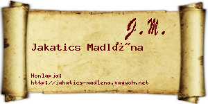 Jakatics Madléna névjegykártya
